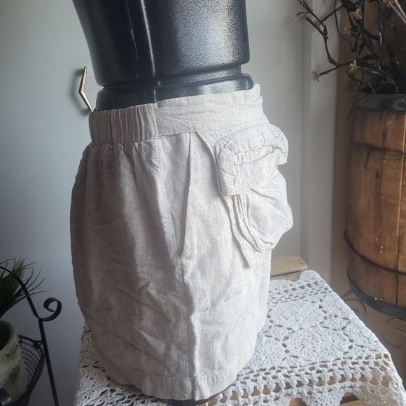 Shinestar Linen Blend Shorts with Attached Pouch M - Picture 4 of 6
